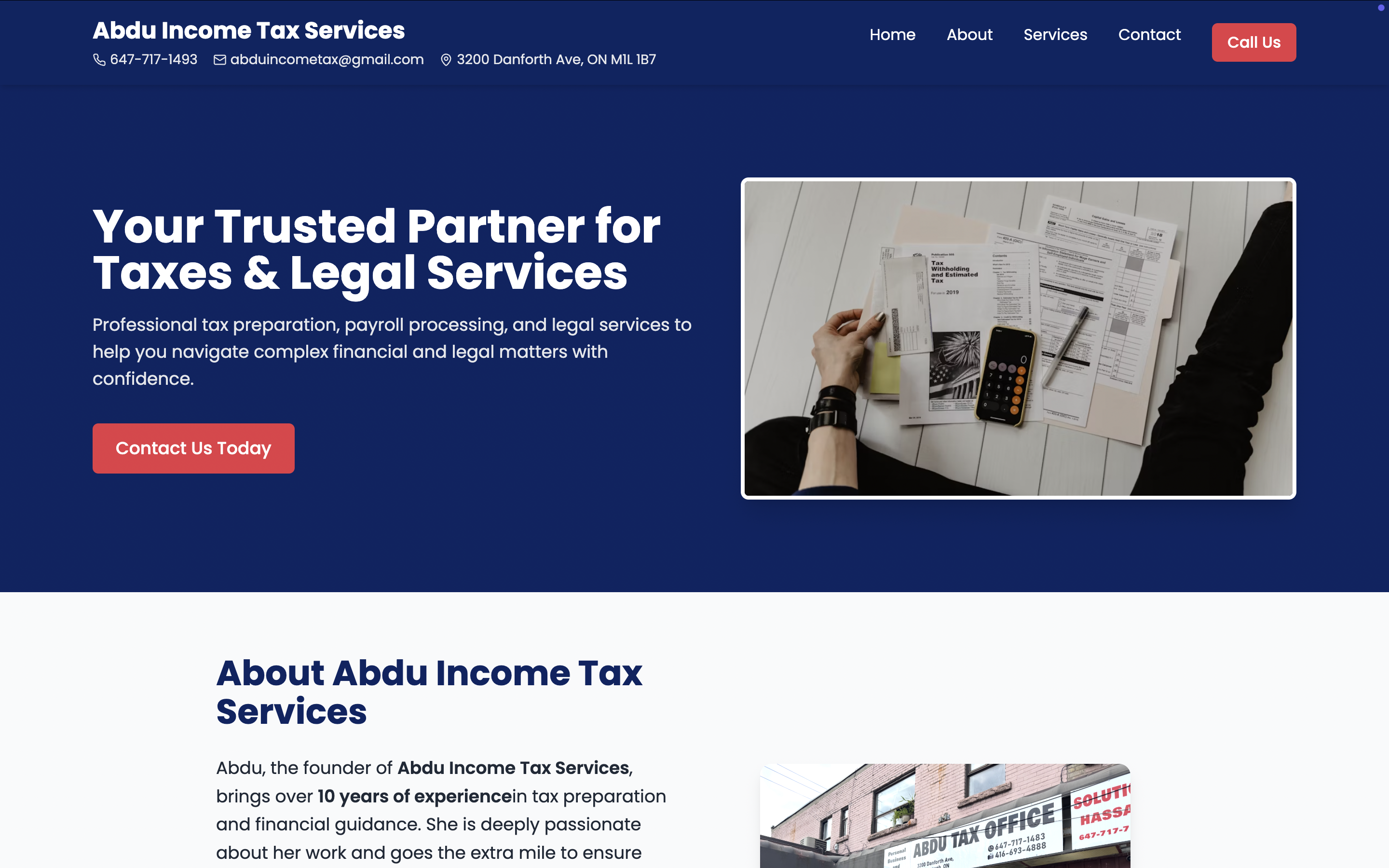 Abdu Tax Services website preview