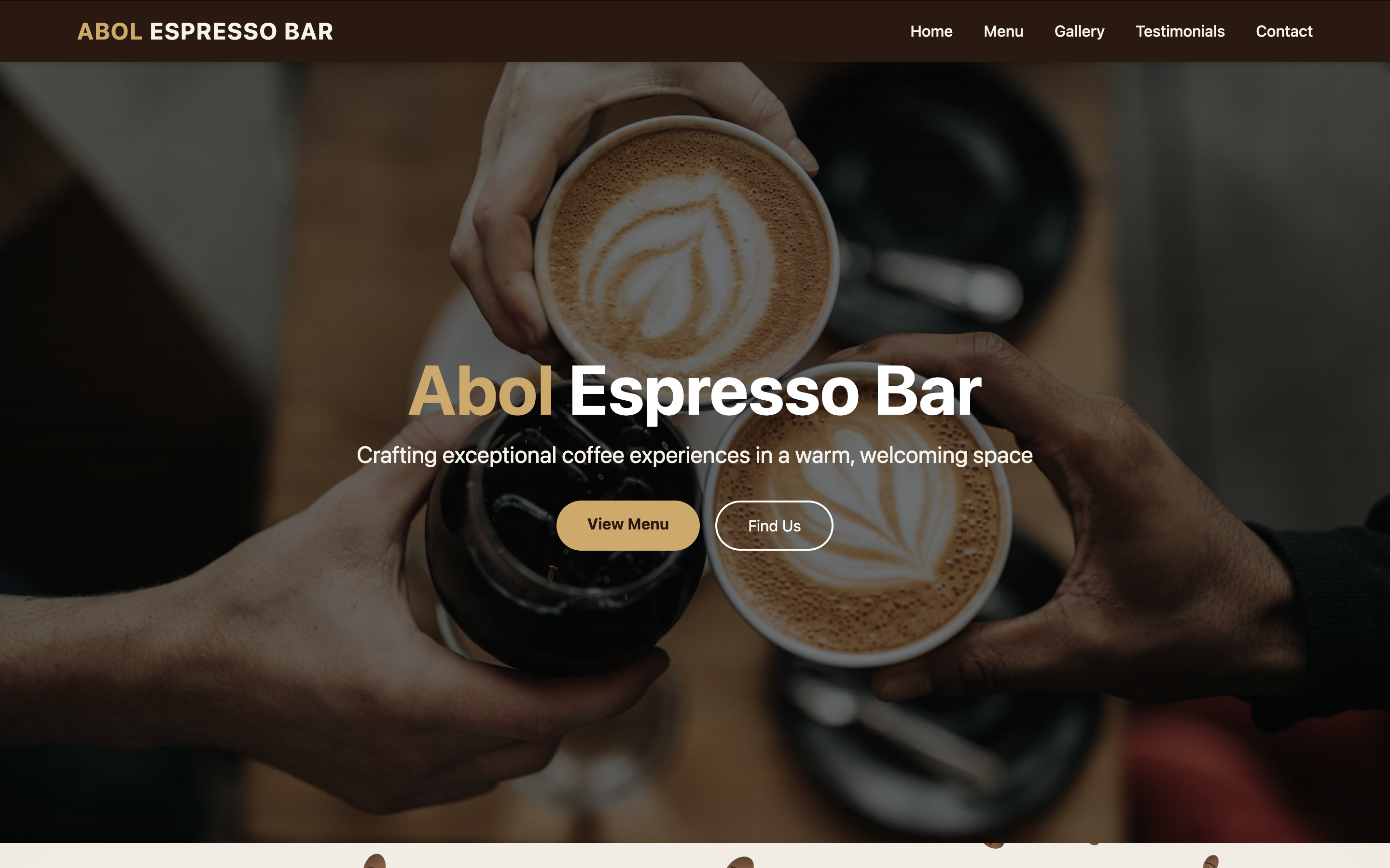 Abol Coffee website preview