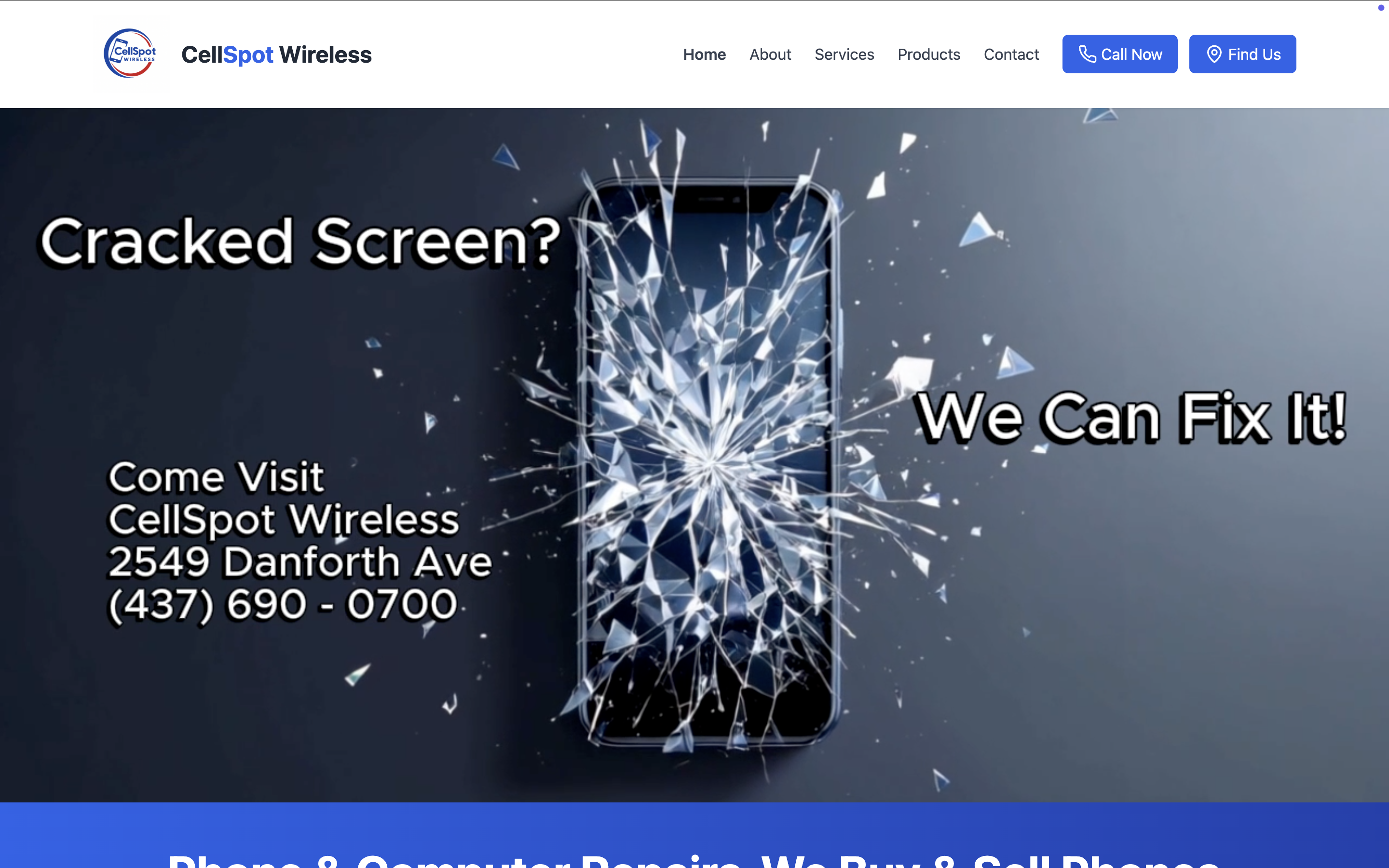 Cellspot Wireless website preview