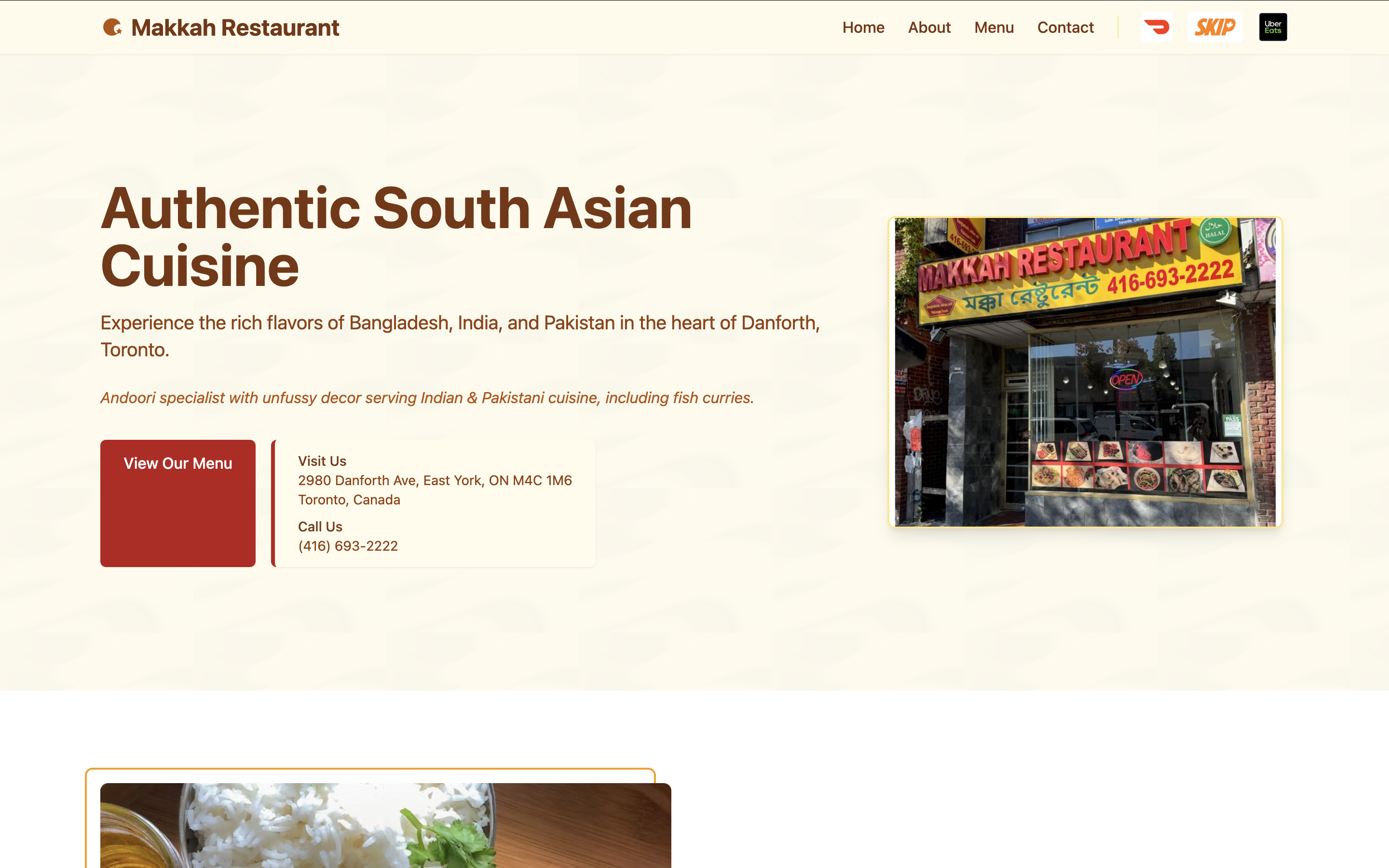 Makkah Restaurant website preview