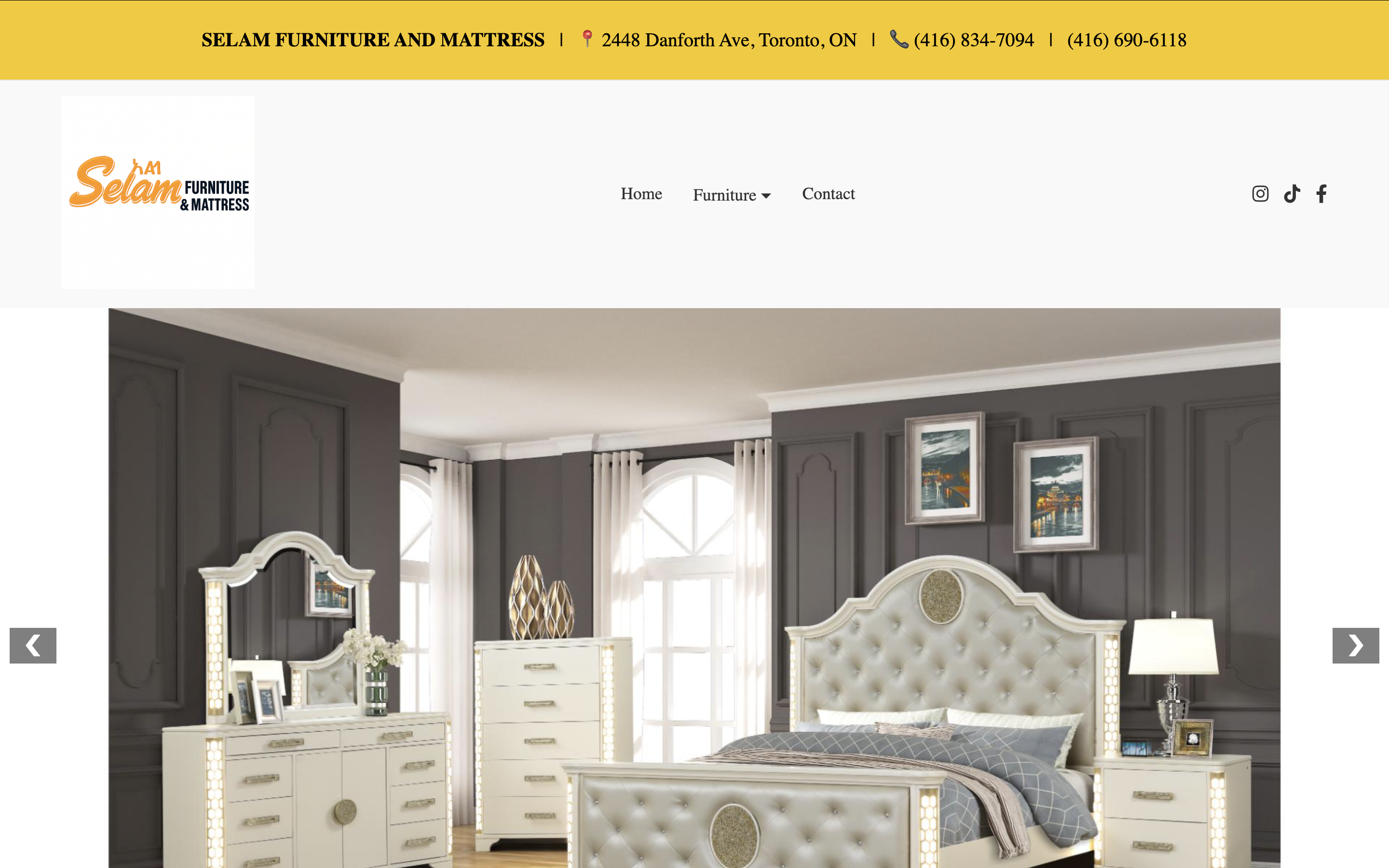Selam Furniture website preview
