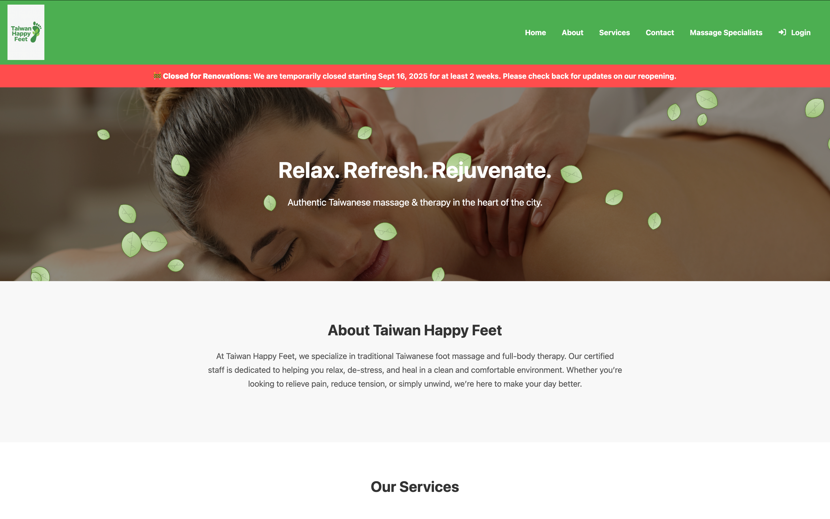 Taiwan Happy Feet website preview